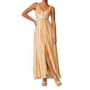 NEW ENDLESS BLU. button down back buckle maxi dress in cream salmon